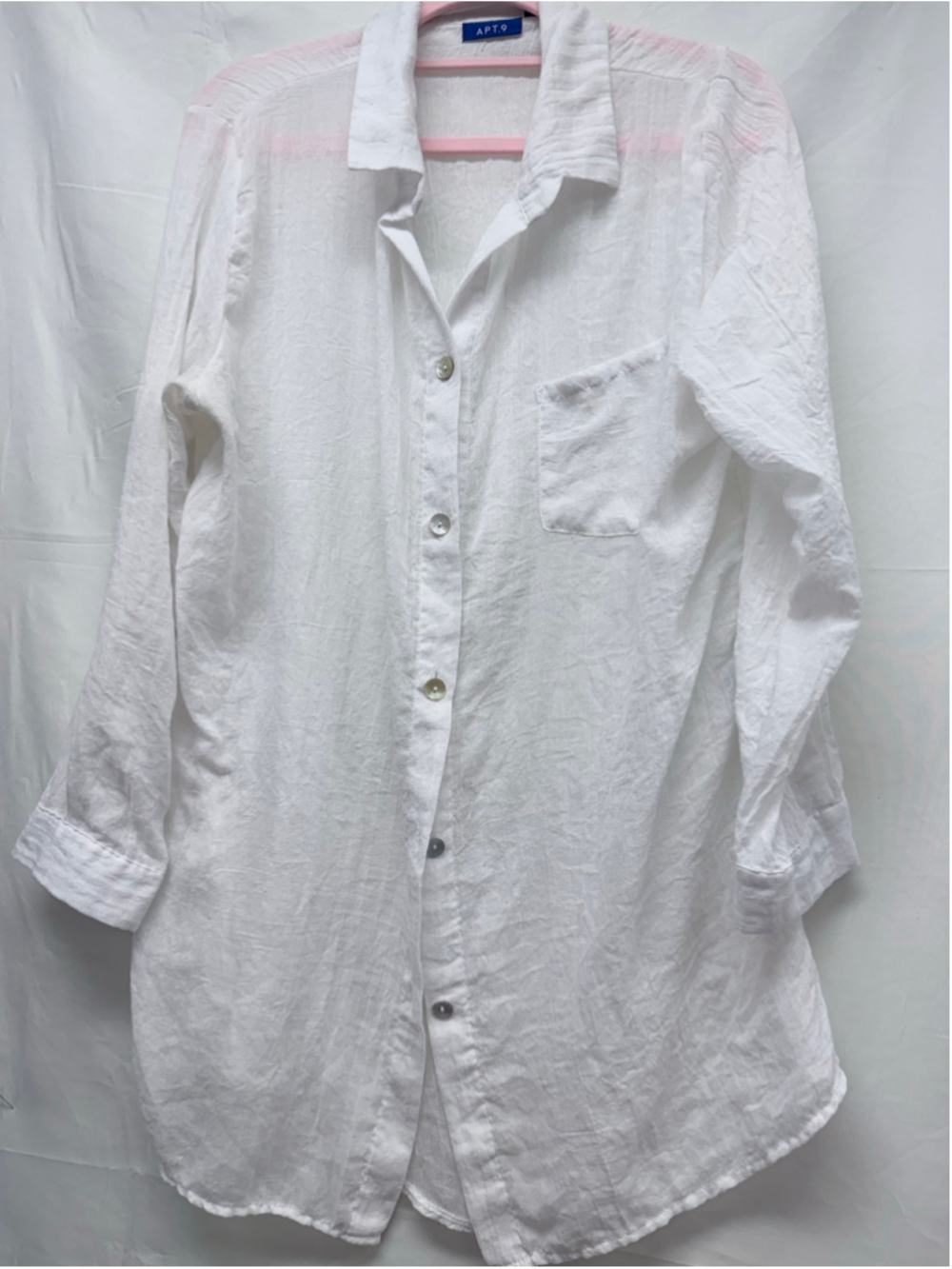 Women's APT.9 White Button Down Shirt Size S